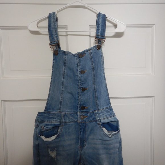 Refuge Overalls Size 8 Distressed Denim - Picture 6 of 7